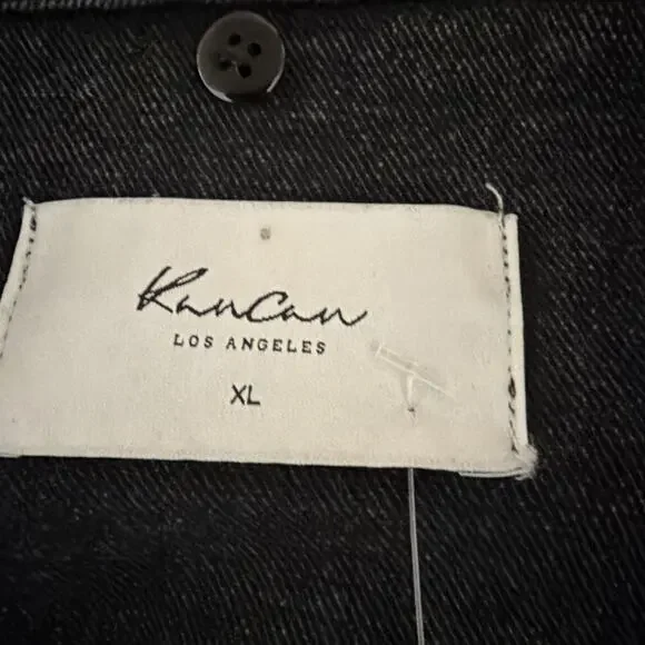 KanCan Los Angles Black Denim Bomber Jacket #1292 Size XL - Picture 6 of 6